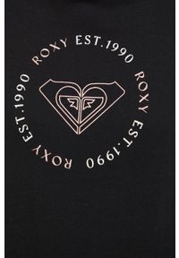Roxy t-shirt bawełniany kolor czarny. Kolor: czarny. Materiał: bawełna. Wzór: nadruk #4