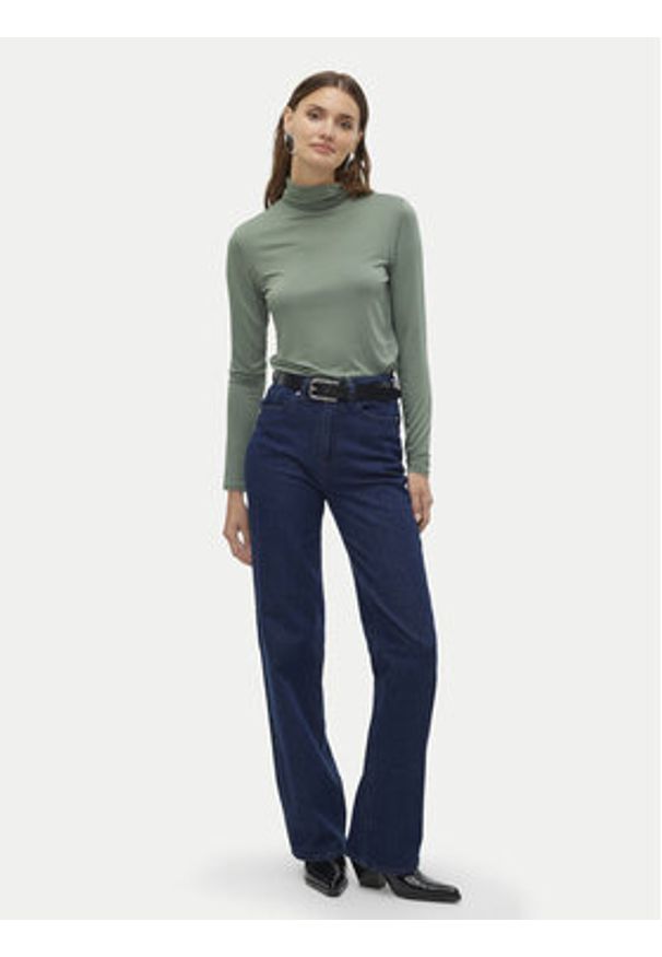 Vero Moda Golf Alberte 10293803 Zielony Slim Fit. Typ kołnierza: golf. Kolor: zielony. Materiał: wiskoza