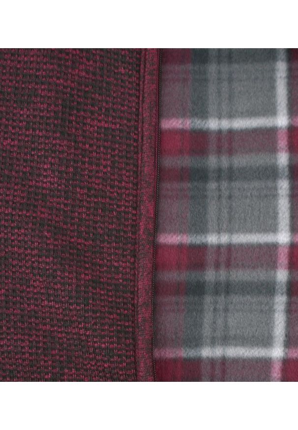 Ciepły Rozpinany Sweter z Kieszeniami - Brave Soul - Bordowy Melanż. Kolor: czerwony. Materiał: poliester. Wzór: melanż. Sezon: zima, jesień