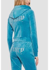 Juicy Couture - JUICY COUTURE Niebieska damska bluza Madison, Rozmiar L. Okazja: na co dzień. Kolor: niebieski. Materiał: materiał. Styl: klasyczny, casual #2