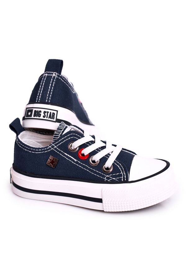 Big-Star - Dziecięce Klasyczne Niskie Trampki Big Star HH374091 Granatowe. Kolor: niebieski. Materiał: materiał. Styl: klasyczny