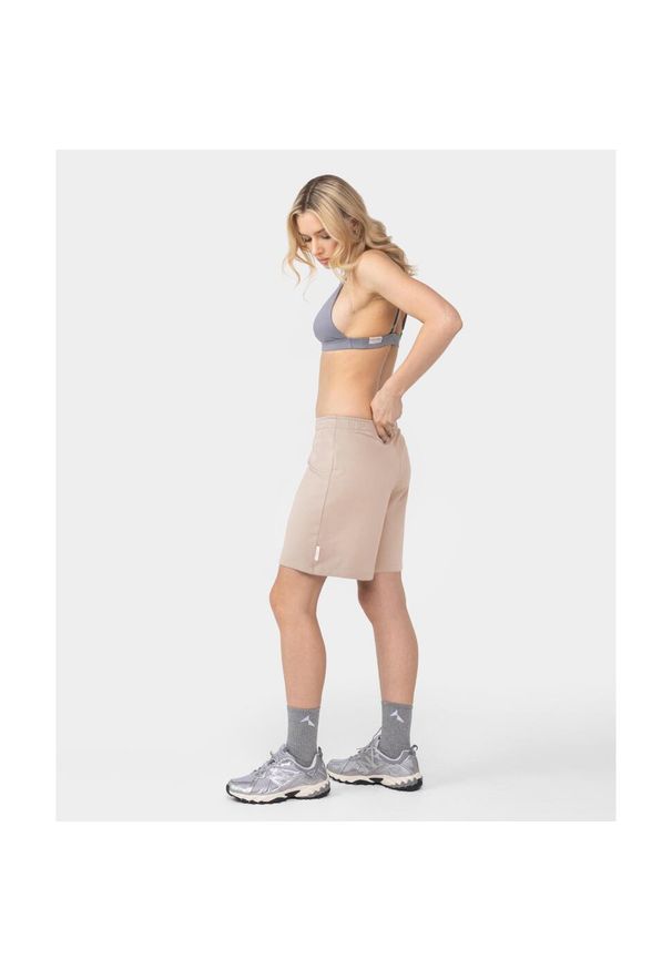Spodenki dresowe Carpatree Cozy Leisure beżowe. Kolor: beżowy. Materiał: dresówka. Sport: fitness