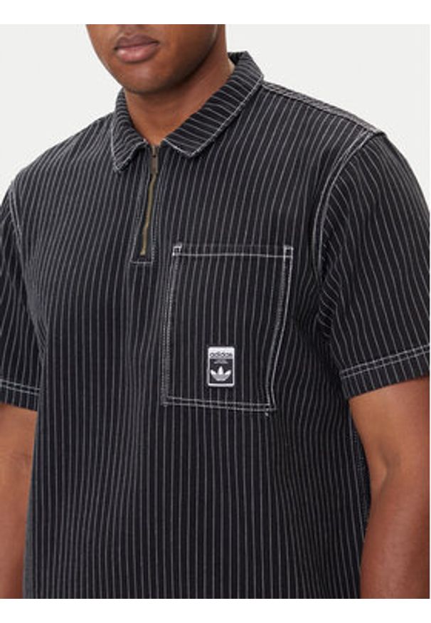 Adidas - adidas Polo Wabash JW0171 Czarny Loose Fit. Typ kołnierza: polo. Kolor: czarny. Materiał: bawełna