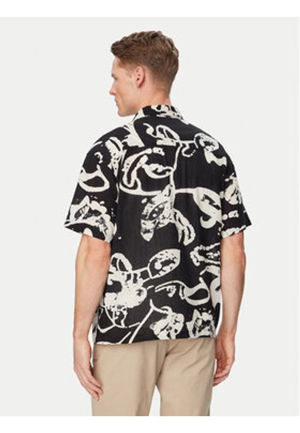 Jack & Jones Koszula Montauk 12293763 Czarny Relaxed Fit. Kolor: czarny. Materiał: bawełna