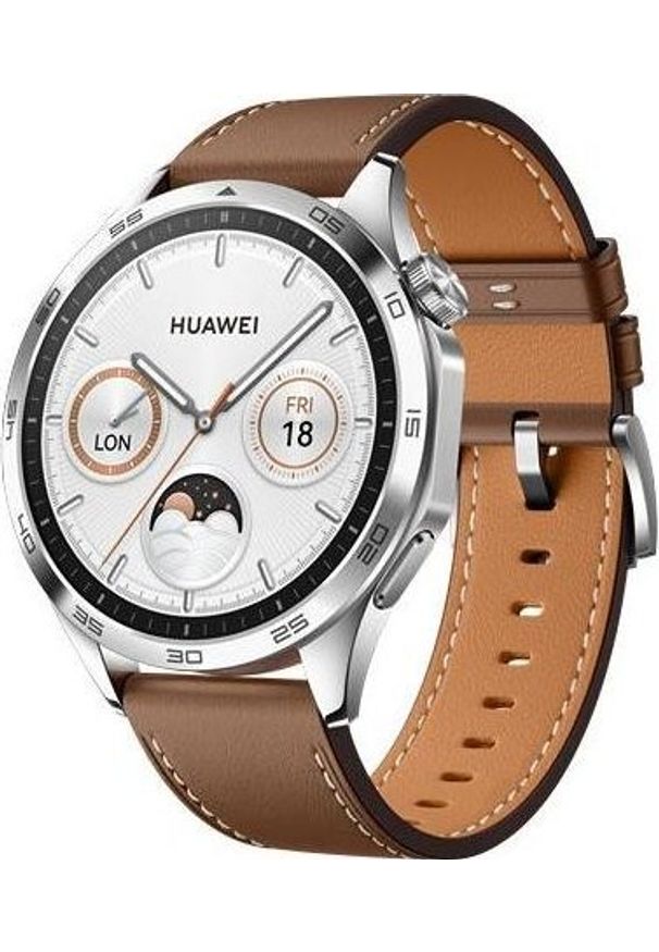 HUAWEI - Smartwatch Huawei Watch GT4 Classic 46mm Brązowy (001879730000). Rodzaj zegarka: smartwatch. Kolor: brązowy