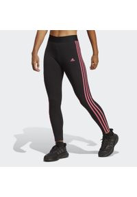 Adidas - LOUNGEWEAR Essentials 3-Stripes Leggings. Kolor: wielokolorowy, czarny, różowy. Materiał: bawełna, materiał