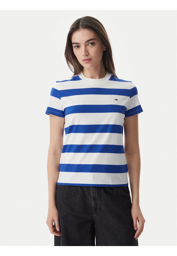 Tommy Jeans T-Shirt Flag DW0DW23801 Niebieski Regular Fit. Kolor: niebieski. Materiał: bawełna