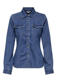 only - ONLY Koszula jeansowa Sasia 15352339 Niebieski Slim Fit. Kolor: niebieski. Materiał: syntetyk, bawełna #4