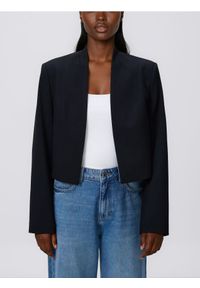 Reserved - Krótka marynarka - czarny. Kolor: czarny. Materiał: tkanina, wiskoza. Długość: krótkie