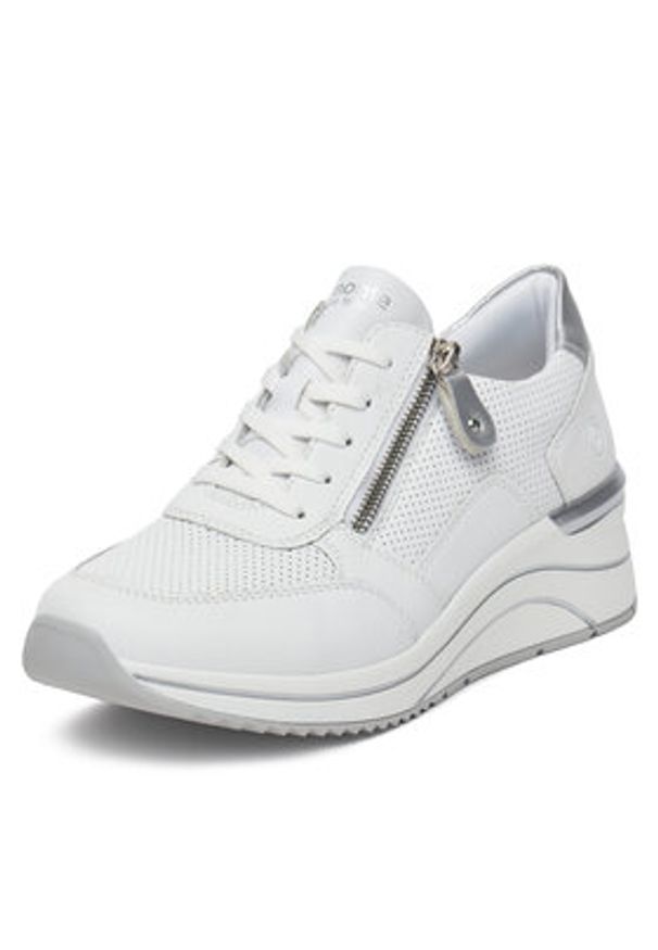 Remonte Sneakersy D0T06-80 Biały. Kolor: biały. Materiał: skóra