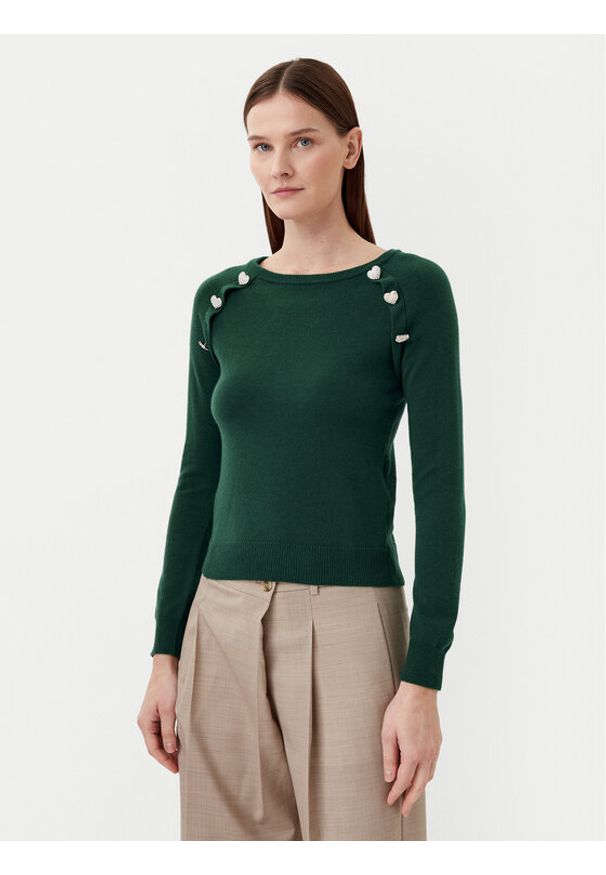 Motivi Sweter M6706001041N Zielony Regular Fit. Kolor: zielony. Materiał: wełna, syntetyk