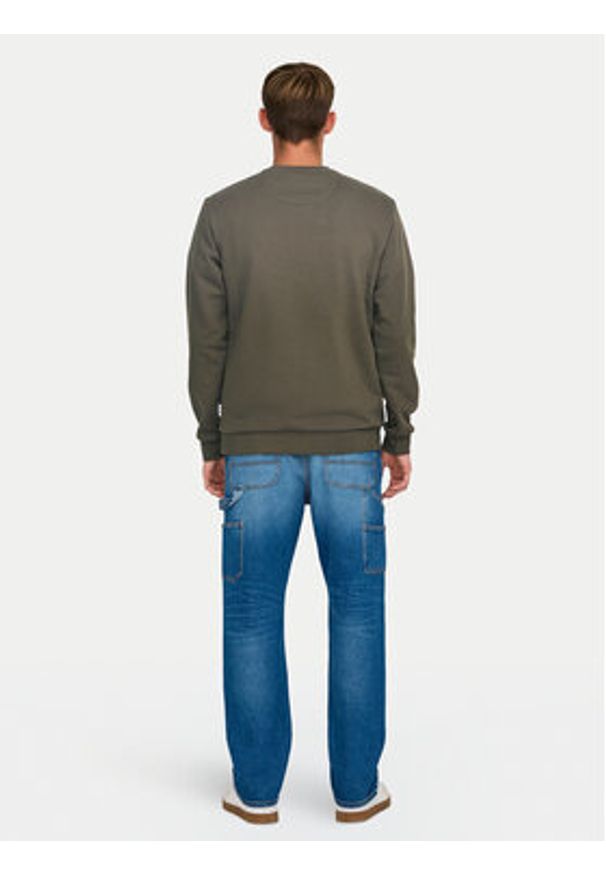 Only & Sons Bluza 22031838 Brązowy Regular Fit. Kolor: brązowy. Materiał: bawełna