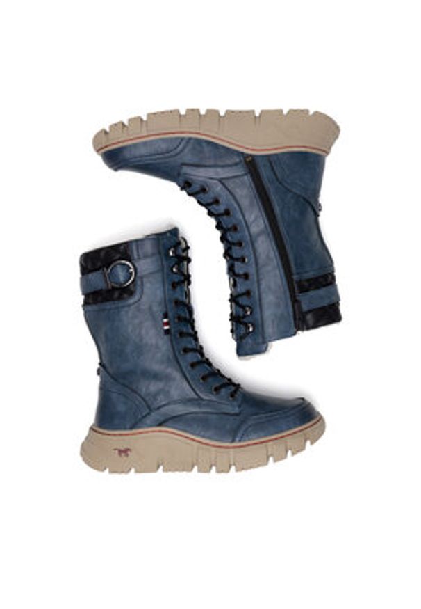 Mustang Kozaki 1499-605 Niebieski. Kolor: niebieski. Materiał: skóra