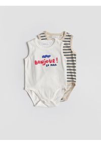 Reserved - Bawełniane body 2 pack - złamana biel. Materiał: bawełna #1