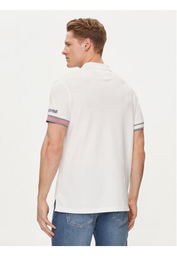 TOMMY HILFIGER - Tommy Hilfiger Polo Flag MW0MW34780 Biały Slim Fit. Typ kołnierza: polo. Kolor: biały. Materiał: bawełna, wiskoza