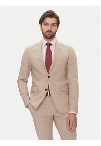 Lindbergh Garnitur 30-61040 Beżowy Slim Fit. Kolor: beżowy. Materiał: syntetyk #3