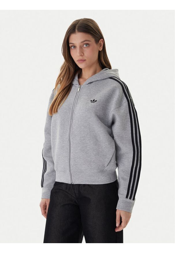 Adidas - adidas Bluza adicolor 3-Stripes JY2620 Szary Regular Fit. Kolor: szary. Materiał: bawełna