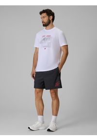 4f - 4F T-shirt regular z nadrukiem męski - biały XL. Okazja: na co dzień. Kolor: biały. Materiał: materiał. Wzór: nadruk. Styl: casual, sportowy #2