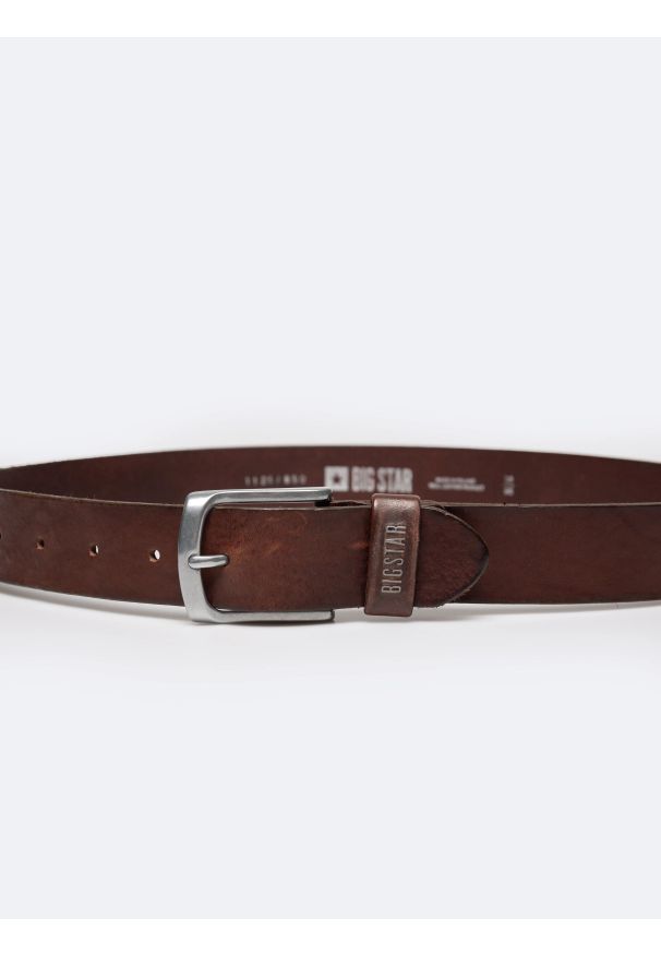 Big-Star - Pasek męski skórzany brązowy 1126 850. Kolor: brązowy. Materiał: skóra. Styl: elegancki, klasyczny