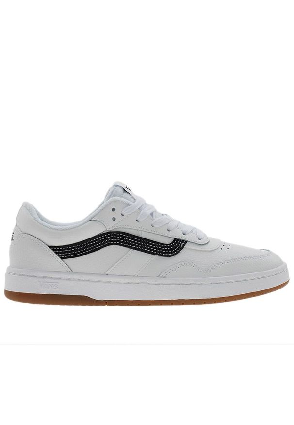 Buty męskie Vans Cruze 3.0 Stitch Sidestripe VN000D6SCJA1 - białe. Okazja: na co dzień. Zapięcie: sznurówki. Kolor: biały. Materiał: materiał, syntetyk, skóra, guma. Szerokość cholewki: normalna