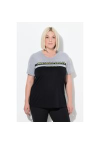 ULLA POPKEN - Damskie Koszulka funkcyjna antybakteryjna okrągły dekolt rękaw 1/2. Kolekcja: plus size. Kolor: czarny. Materiał: poliester, materiał, wiskoza #1