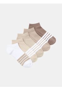 Sinsay - Prążkowane skarpetki stopki 5 pack - wielobarwny. Materiał: prążkowany