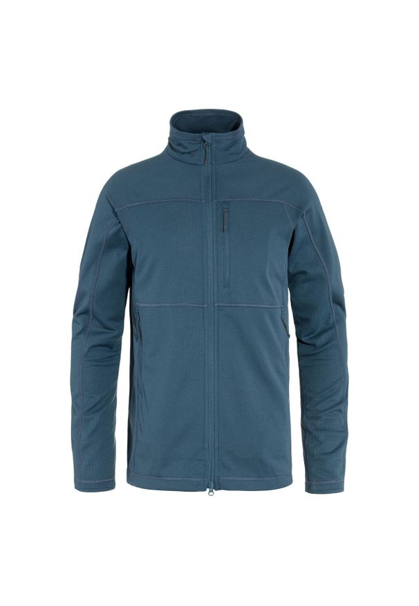 Fjällräven - Bluza turystyczna męska Fjallraven Abisko Lite Fleece Jacket polarowa. Kolor: niebieski. Materiał: polar. Sport: turystyka piesza