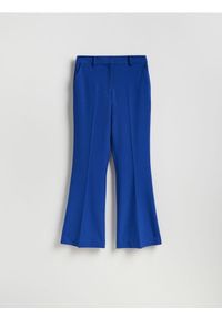 Reserved - Spodnie flare z kantem - niebieski. Kolor: niebieski. Materiał: tkanina, wiskoza #1