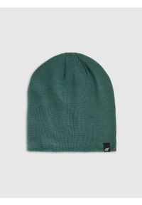 4f - 4F Czapka zimowa męska - oliwkowa M. Kolor: oliwkowy, brązowy, wielokolorowy. Materiał: skóra, syntetyk, materiał. Sezon: zima. Styl: casual #1