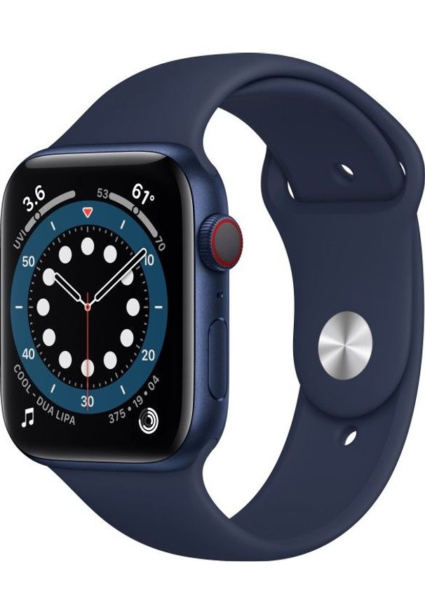 APPLE - Smartwatch Apple Watch Series 6 GPS + Cellular 44mm Blue Alu Navy Sport Granatowy (M09A3WB/A). Rodzaj zegarka: smartwatch. Kolor: niebieski. Styl: sportowy