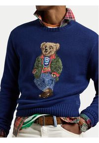 Polo Ralph Lauren Sweter 710955762001 Granatowy Regular Fit. Typ kołnierza: polo. Kolor: niebieski. Materiał: bawełna #5