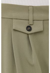 only - Only spodnie damskie kolor zielony proste high waist. Okazja: na co dzień. Stan: podwyższony. Kolor: zielony. Materiał: poliester, tkanina. Styl: casual