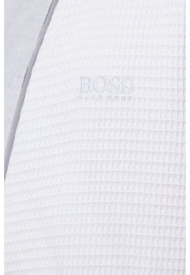 BOSS - Boss szlafrok bawełniany kolor biały. Kolor: biały. Materiał: bawełna