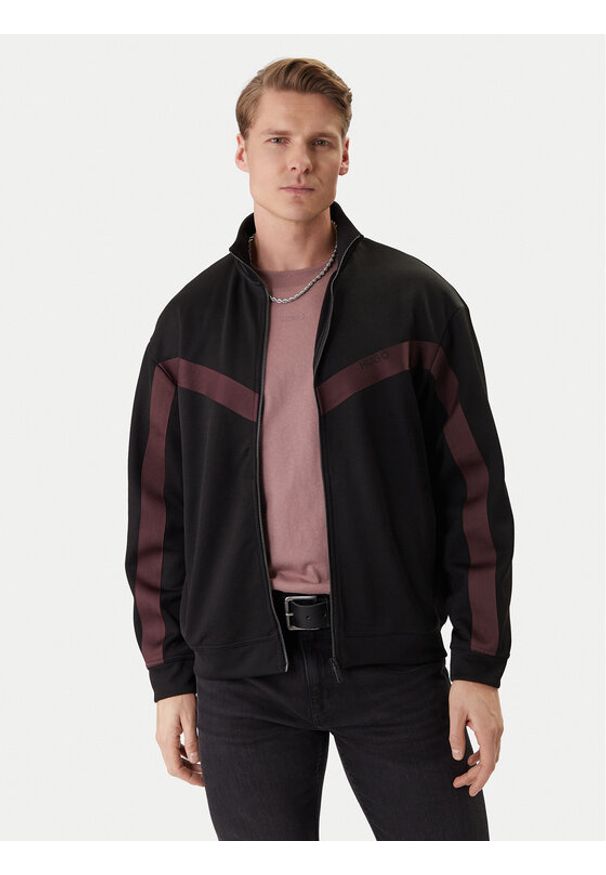 Hugo - HUGO Bluza Darti 50549418 Czarny Relaxed Fit. Kolor: czarny. Materiał: syntetyk