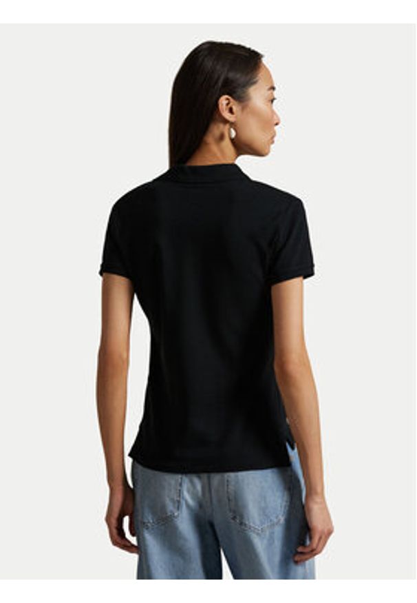 Polo Ralph Lauren Polo 211870245005 Czarny Slim Fit. Typ kołnierza: polo. Kolor: czarny. Materiał: bawełna