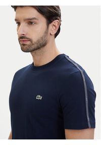 Lacoste T-Shirt TH0888 Granatowy Regular Fit. Kolor: niebieski. Materiał: bawełna #3
