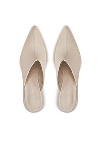 Calvin Klein Klapki Heel Mule Pump 70 LTH HW0HW02091 Écru. Materiał: skóra