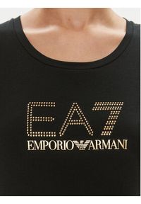 EA7 Emporio Armani T-Shirt 8NTT67 TJDQZ 1200 Czarny Skinny Fit. Kolor: czarny. Materiał: bawełna