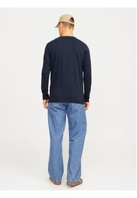 Jack & Jones - Jack&Jones Longsleeve Alvis 12259735 Granatowy Standard Fit. Kolor: niebieski. Materiał: bawełna. Długość rękawa: długi rękaw #6
