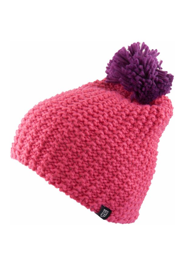SENZA MARCA - Zimowy Kapelusz McKees Valdez z Wełny Fuksjowy z Pom Pom. Kolor: różowy. Materiał: akryl. Sezon: zima. Styl: elegancki