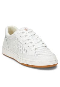 Lauren Ralph Lauren - LAUREN RALPH LAUREN Sneakersy Hailey Low-Top Lace-Up 802951391001 Biały. Kolor: biały. Materiał: skóra
