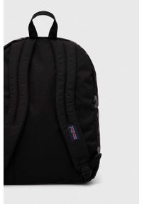 JanSport - Jansport plecak kolor czarny duży wzorzysty. Kolor: czarny. Materiał: włókno, materiał #5