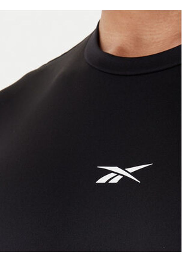 Reebok T-Shirt RK25602CCM Czarny Regular Fit. Kolor: czarny. Materiał: syntetyk