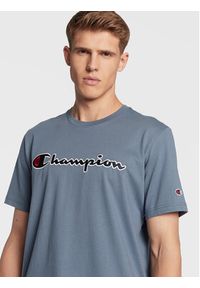 Champion T-Shirt Script Logo Embroidery 218007 Niebieski Regular Fit. Kolor: niebieski. Materiał: bawełna #2