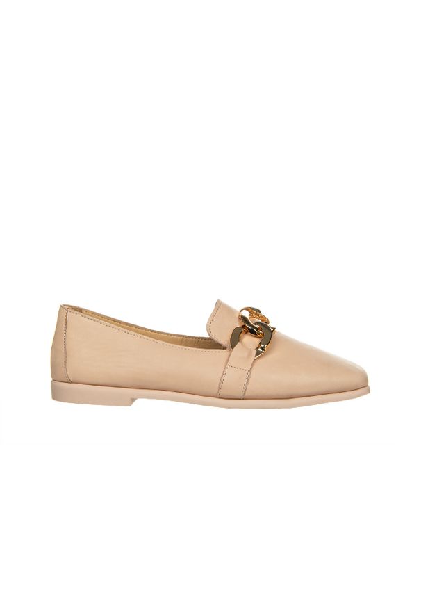 Mokasyny Bayla-161 158 23899 Cameo 161491, Różowy, Skóra naturalna - 37. Kolor: różowy. Materiał: skóra. Wzór: aplikacja. Sezon: lato. Obcas: na obcasie. Wysokość obcasa: średni