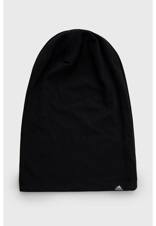 Adidas - adidas Czapka GP2556 kolor czarny z cienkiej dzianiny. Kolor: czarny. Materiał: dzianina