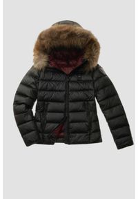 Blauer USA - BLAUER Czarna kurtka damska Arcadia Short Jackets, Rozmiar M. Kolor: czarny. Materiał: poliamid, futro