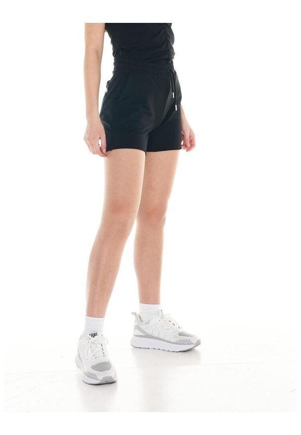 LEONE 1947 APPAREL - Szorty damskie Cristal Shine. Kolor: czarny. Materiał: tkanina. Sport: fitness