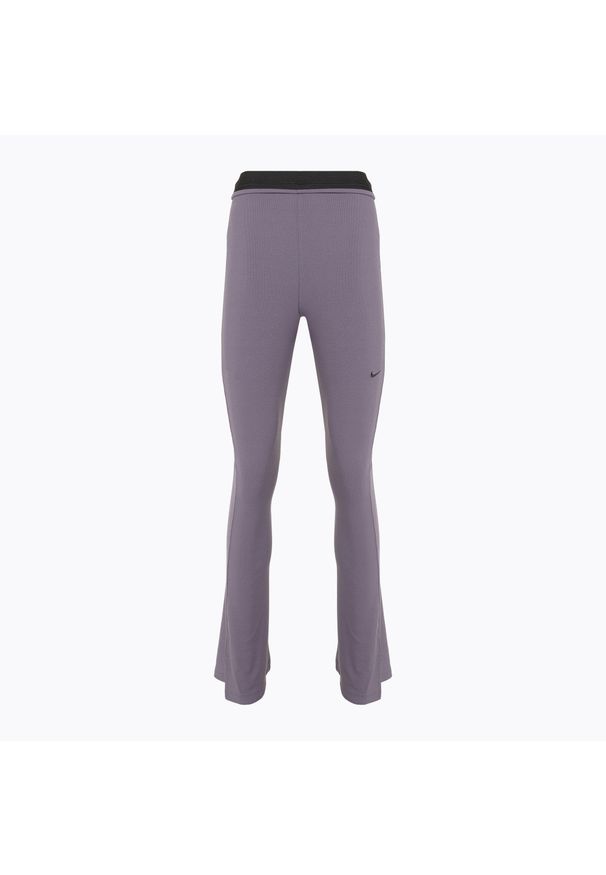 Legginsy damskie Nike Sportswear Chill Knit Mini-Rib Flared. Kolor: szary