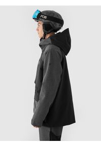 4f - 4F Kurtka snowboardowa membrana 10000 męska - czarna S. Okazja: na co dzień. Typ kołnierza: kaptur. Kolor: czarny. Materiał: tkanina, poliester, dzianina, materiał. Wzór: gładki. Sezon: zima. Styl: casual, klasyczny, sportowy #2
